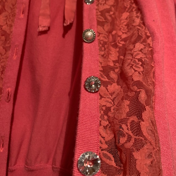 Twelve by Twelve Pink Lace Sweater - Picture 3 of 5